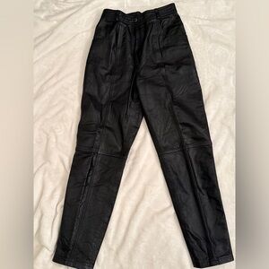 Vintage TOGETHER! High-Waisted Genuine Leather Tapered Pants